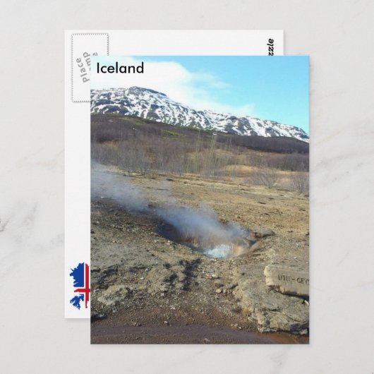 Litli Geyser, IJsland Briefkaart (Voorkant / Achterkant)