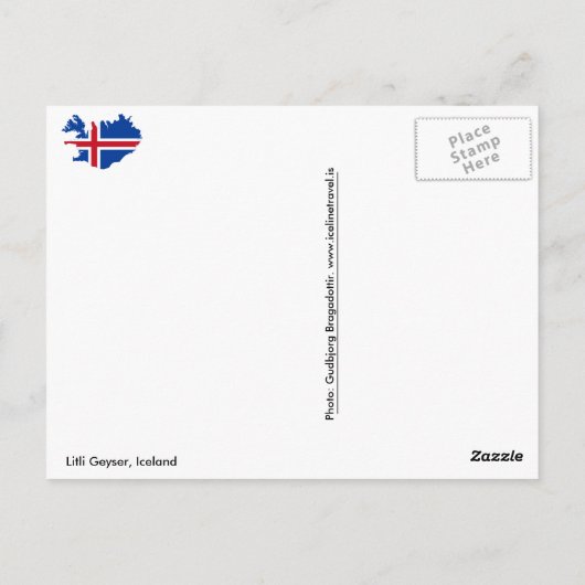 Litli Geyser, IJsland Briefkaart (Achterkant)