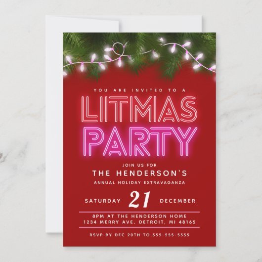 Litmas Feest Grappig Kerstfeest Kaart (Voorkant)