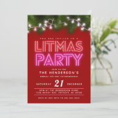 Litmas Party Funny Kerstparty Kaart (Staand voorkant)