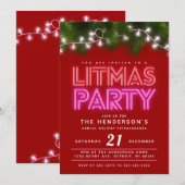 Litmas Party Funny Kerstparty Kaart (Voorkant / Achterkant)