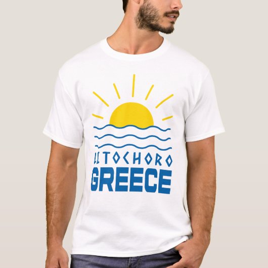 Litochorus Griekenland Sunshine en Zee Mannen T-shirt (Voorkant)