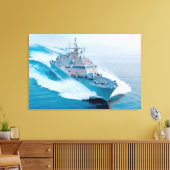 LITOTAAL COMBAT SHIP - LCS-13 24x36 Canvas Afdruk (Insitu (Woonkamer))