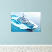 LITOTAAL COMBAT SHIP - LCS-13 24x36 Canvas Afdruk (Insitu (Houten vloer))