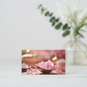 Litotherapie & Roze helende stenen roos kwarts Visitekaartje (Staand voorkant)
