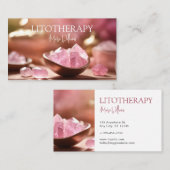 Litotherapie & Roze helende stenen roos kwarts Visitekaartje (Voorkant / Achterkant)
