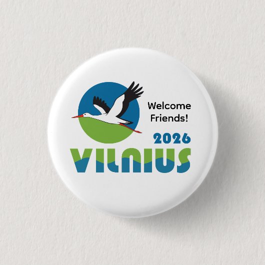 Litouwen 2026 Internationale Conventie Speld Ronde Button 3,2 Cm (Voorkant)
