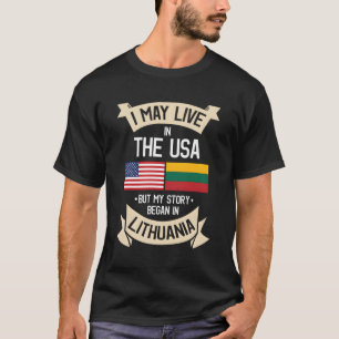 Litouwen Amerikaanse vlag USA Litouwse wortels ges T-shirt