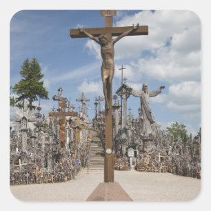 Litouwen, Centraal-Litouwen, Siauliai, Heuvel 4 Vierkante Sticker