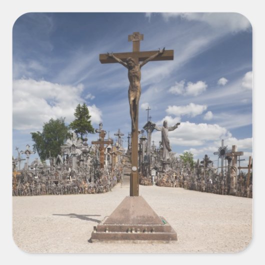 Litouwen, Centraal-Litouwen, Siauliai, Hill 6 Vierkante Sticker (Voorkant)