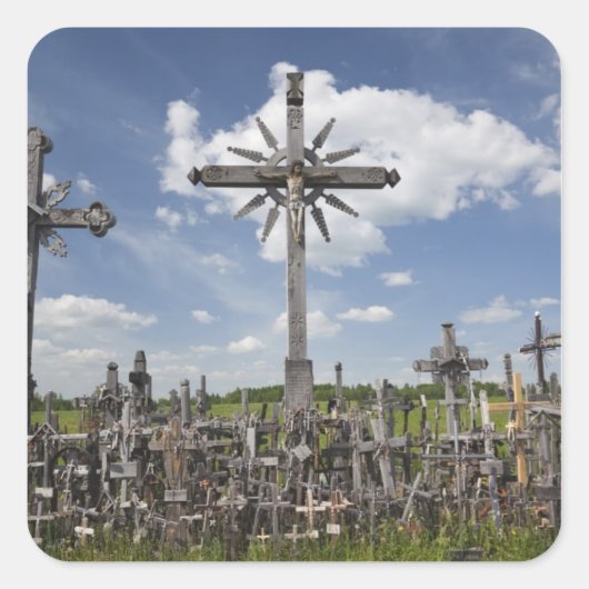 Litouwen, Centraal-Litouwen, Siauliai, Hill 7 Vierkante Sticker (Voorkant)