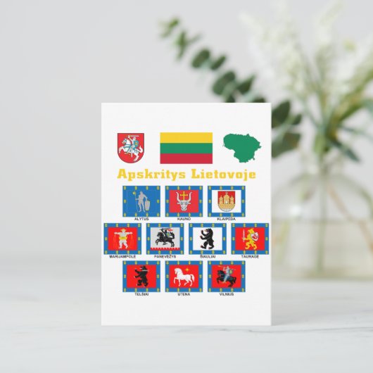 Litouwen County Flags Briefkaart (Staand voorkant)