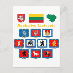 Litouwen County Flags Briefkaart