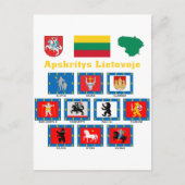 Litouwen County Flags Briefkaart (Voorkant)