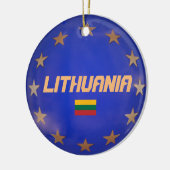 Litouwen E.U. kerstversieringen met vlag Keramisch Ornament (Links)