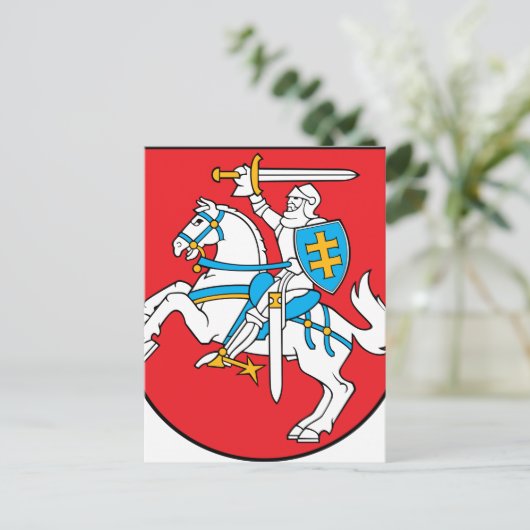 Litouwen Emblem - wapenschild - Lietuvos Herbas Briefkaart (Staand voorkant)