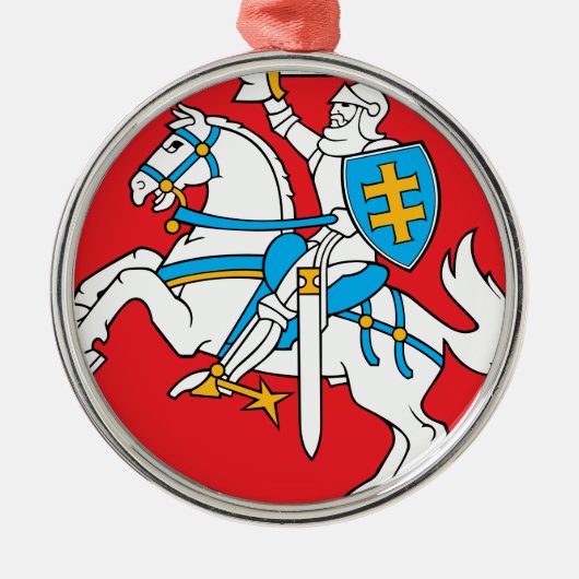 Litouwen Emblem - wapenschild - Lietuvos Herbas Metalen Ornament (Voorkant)