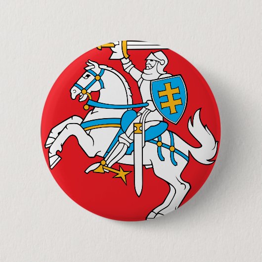 Litouwen Emblem - wapenschild - Lietuvos Herbas Ronde Button 5,7 Cm (Voorkant)