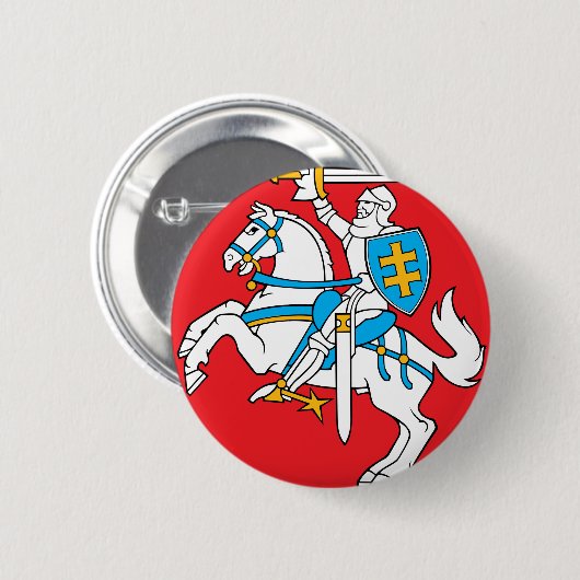 Litouwen Emblem - wapenschild - Lietuvos Herbas Ronde Button 5,7 Cm (Voorkant /achterkant)