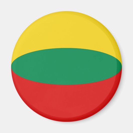 Litouwen Fisheye Vlag Magneet (Voorkant)