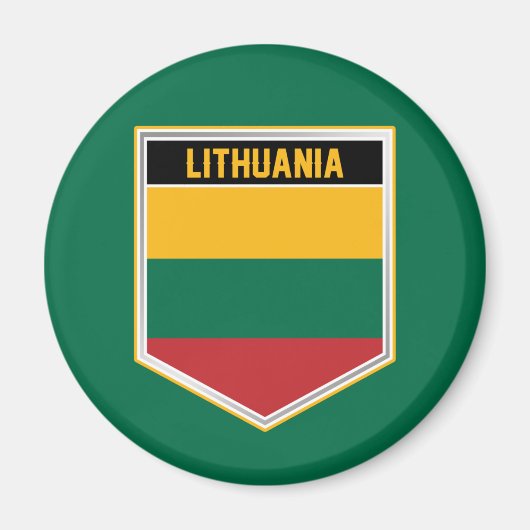 Litouwen Flag Shield Magnet (Voorkant)