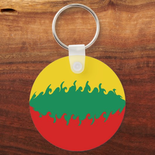 Litouwen Gnarly Flag Sleutelhanger (Voorkant)