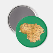 Litouwen Kaart Magnet (Voorkant / Achterkant)