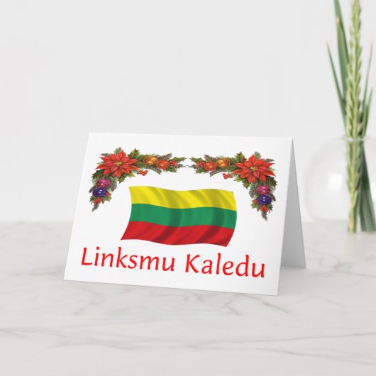 Litouwen Kerstmis Feestdagen Kaart (Voorkant)