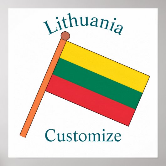 Litouwen Land Vlag Thunder_Cove Poster (Voorkant)