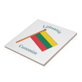 Litouwen Land Vlag Thunder_Cove Tegeltje (Zijkant)