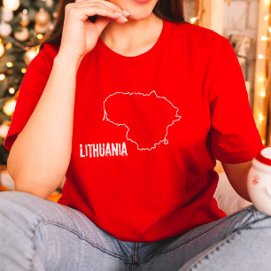 Litouwen Landkaart Omtrek van Litouwse landoppervl T-shirt