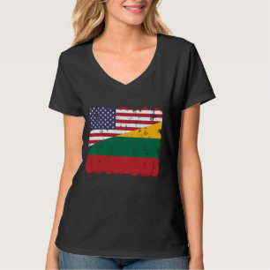 Litouwen Lietuva Litouws-Amerikaanse vlag T-shirt