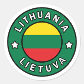 Litouwen Lietuva Ronde Sticker (Voorkant)