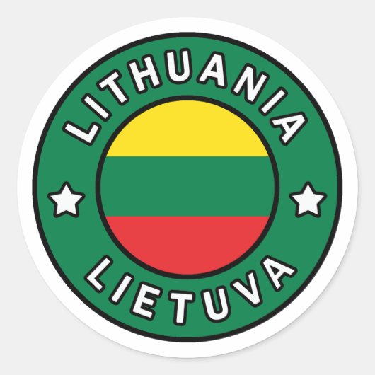 Litouwen Lietuva Ronde Sticker (Voorkant)