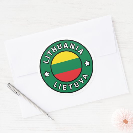 Litouwen Lietuva Ronde Sticker (Envelop)