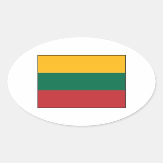 Litouwen - Litouwse vlag Ovale Sticker (Voorkant)