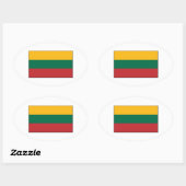 Litouwen - Litouwse vlag Ovale Sticker (Vel)