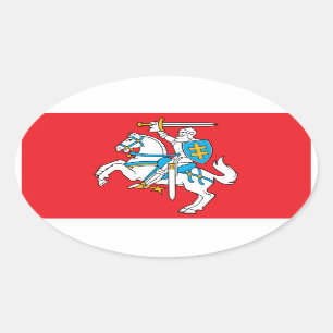 Litouwen/Litouwse vlag Ovale Sticker