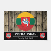Litouwen & Litouwse vlag rustiek hout / familie Deurmat (Voorkant)