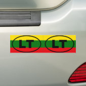 Litouwen LT Europees ovaal Bumpersticker (Op auto)