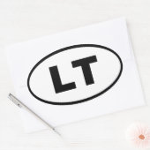 Litouwen - LT - Europees Ovale Sticker (Envelop)