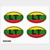 Litouwen LT Europees Ovale Sticker (Vel)