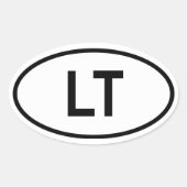 Litouwen "LT" Ovale Sticker (Voorkant)
