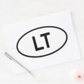 Litouwen "LT" Ovale Sticker (Envelop)