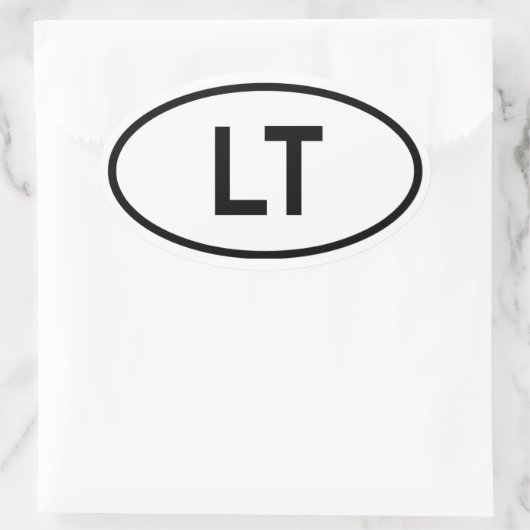 Litouwen "LT" Ovale Sticker (Tas)