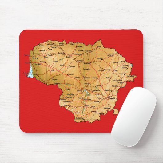 Litouwen Map Mousepad Muismat (Met muis)