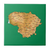 Litouwen Map Tile Tegeltje (Voorkant)