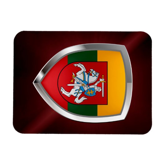 Litouwen Metallic Emblem Magneet (Horizontaal)