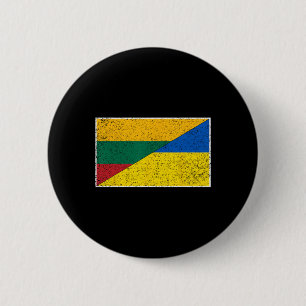 Litouwen Oekraïne Vlag Litouwse Oekraïense Natie Ronde Button 5,7 Cm