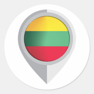 Litouwen Pin Locatie Vlag Ronde Sticker